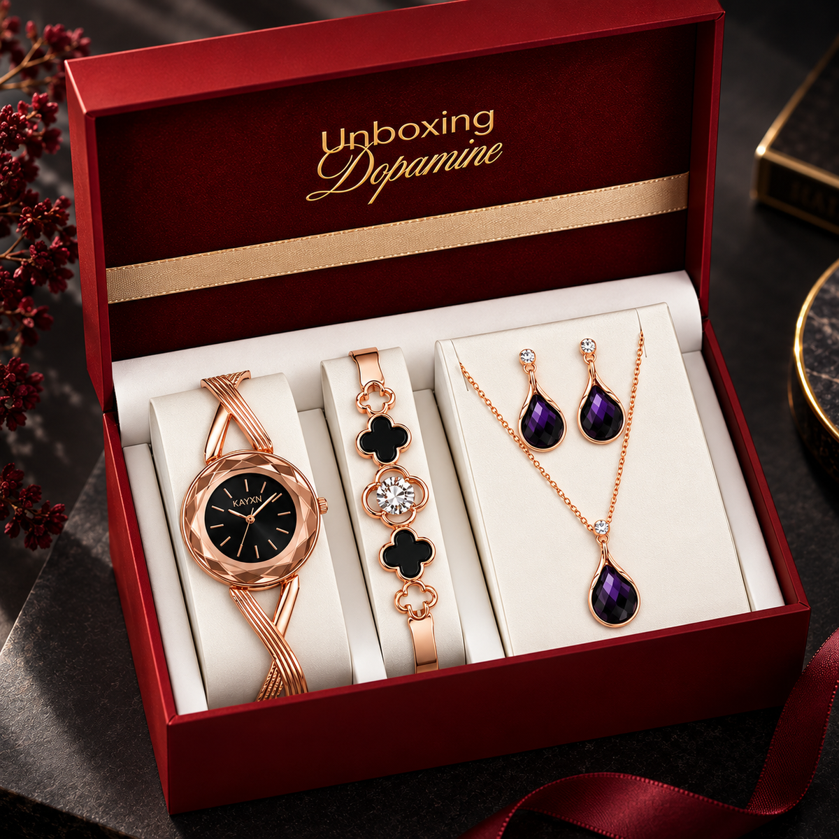 The Signature Edit Watch & Jewelry Set - Black