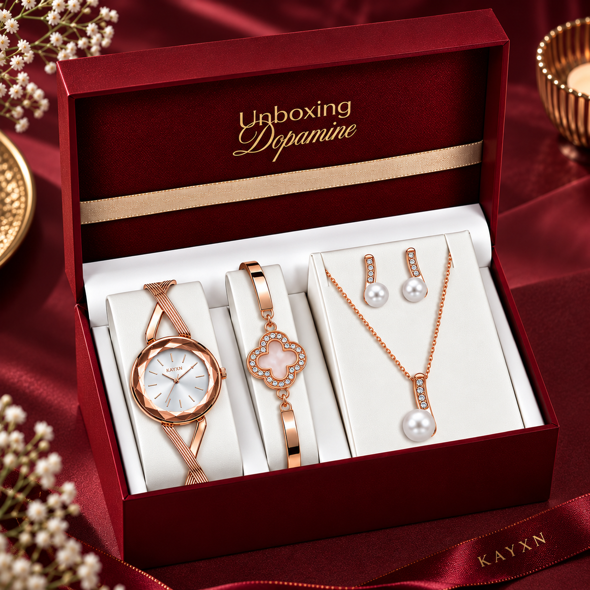 The Signature Edit Watch & Jewelry Set - White