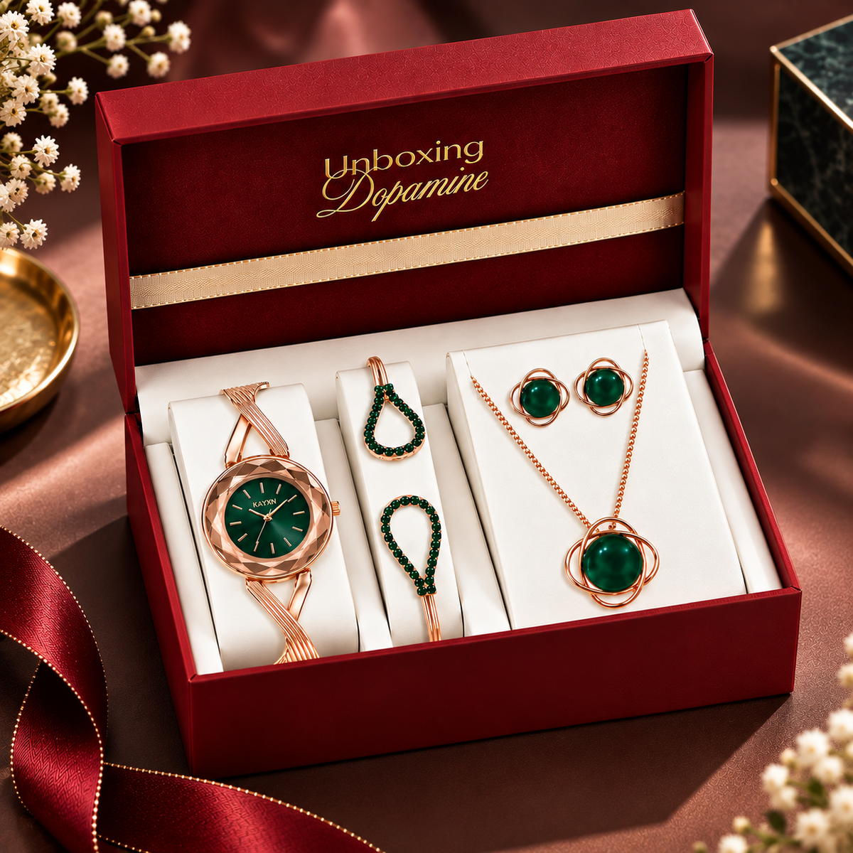 The Signature Edit Watch & Jewelry Set - Green
