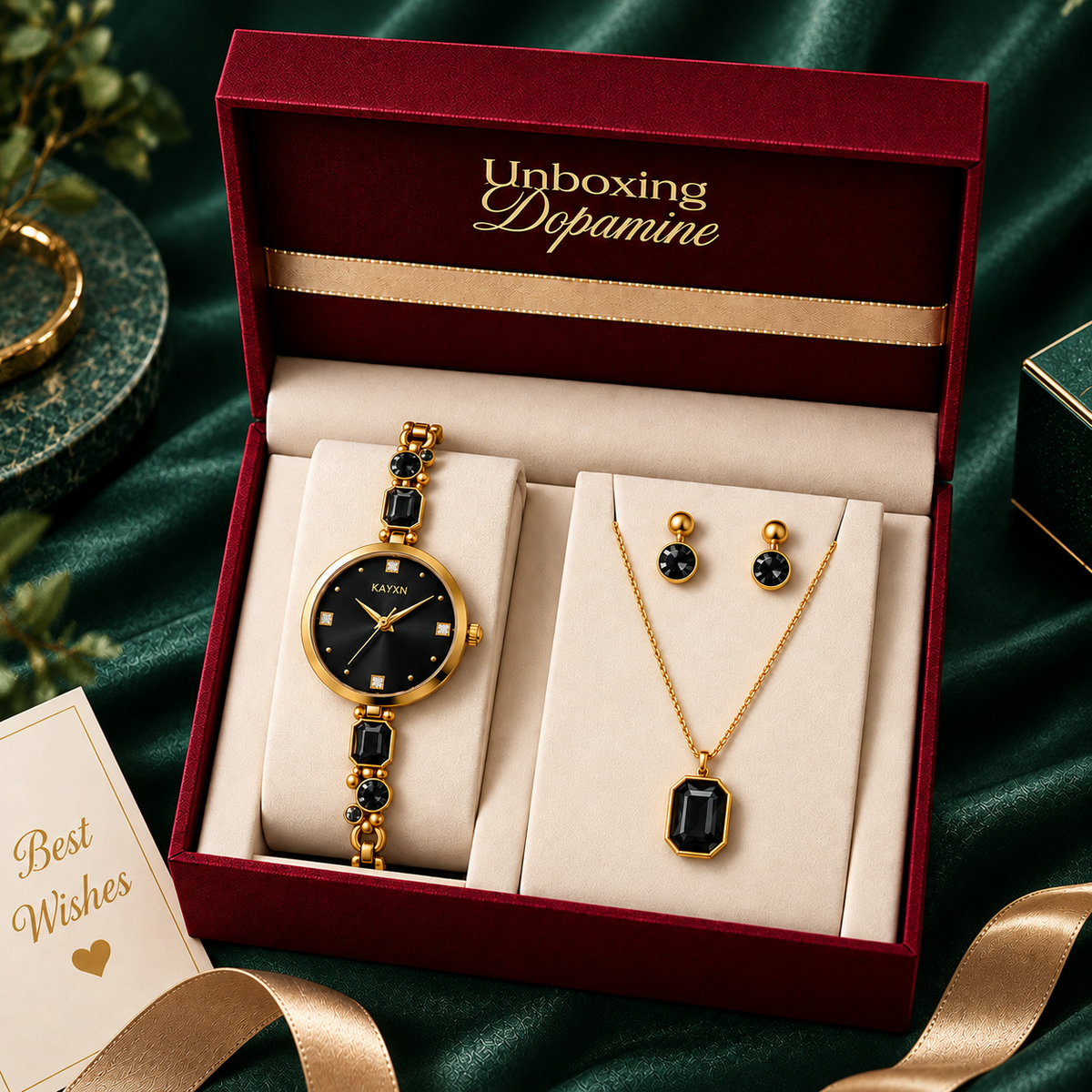 Celestique Edition Watch & Jewelry Set for Her - Black