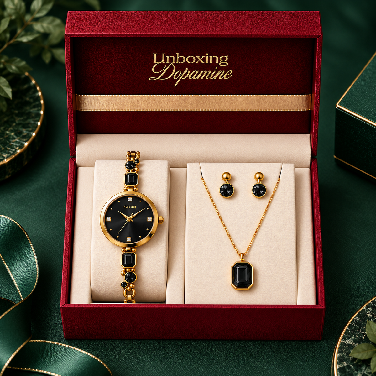 Celestique Edition Watch & Jewelry Set for Her - Black