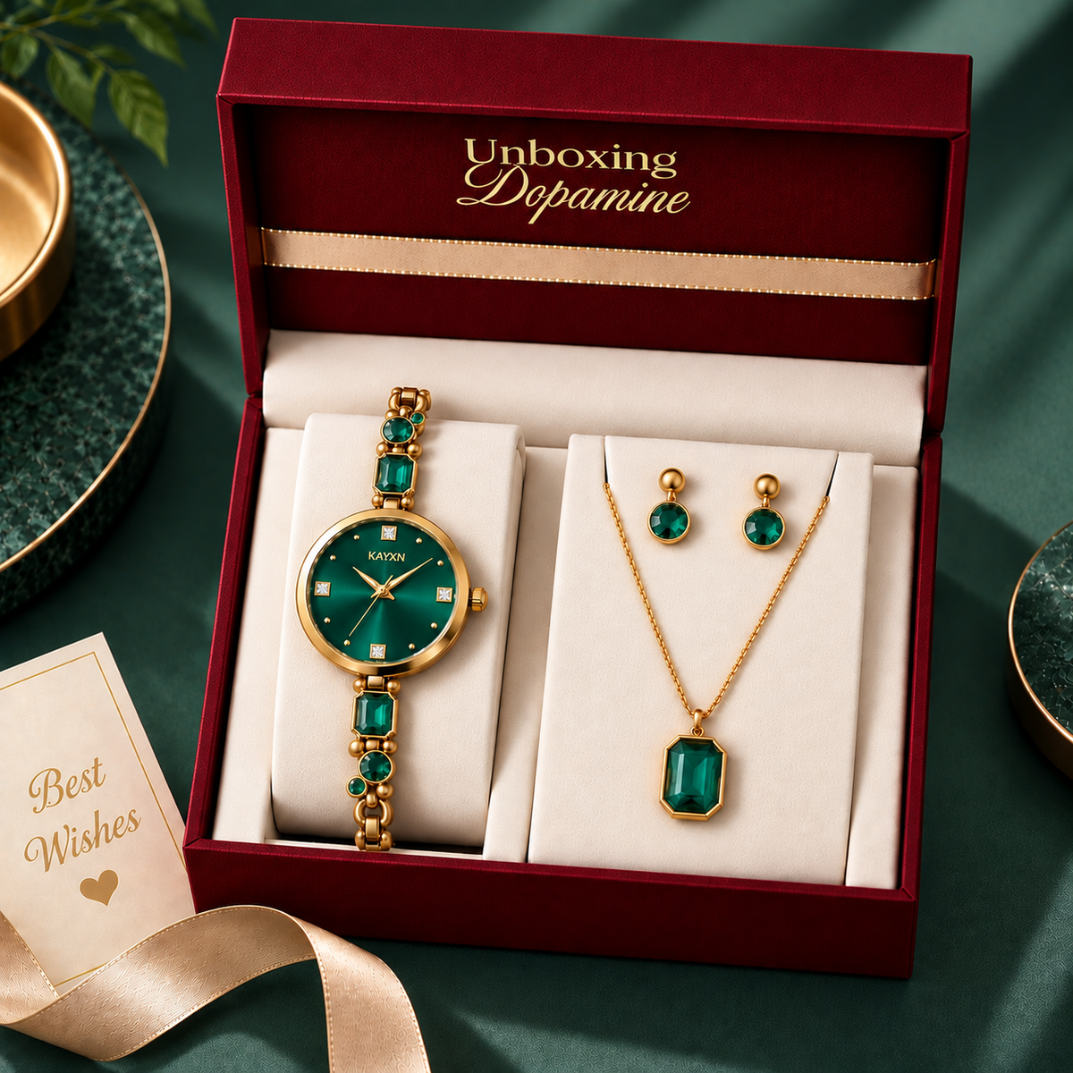 Celestique Edition Watch & Jewelry Set for Her - Green