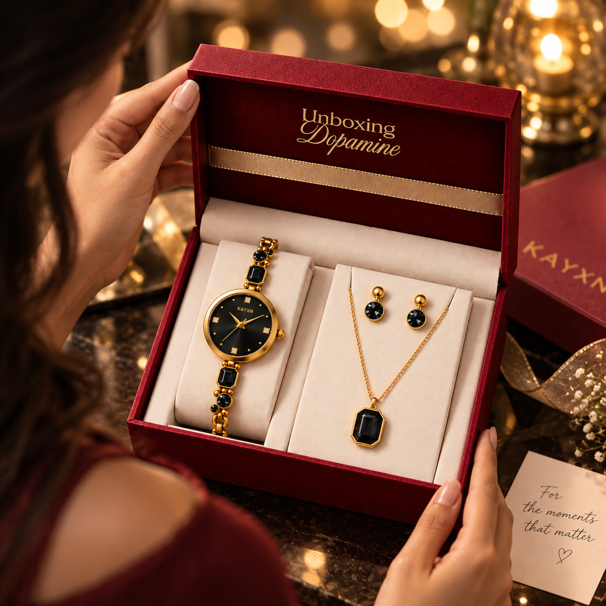 Celestique Edition Watch & Jewelry Set for Her - Black