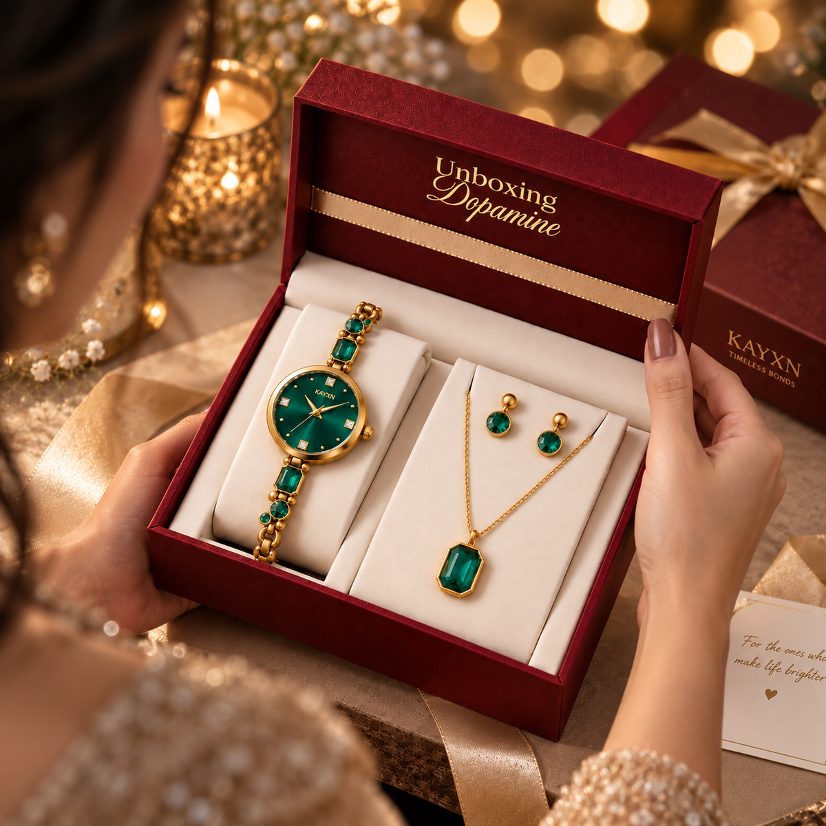 Celestique Edition Watch & Jewelry Set for Her - Green