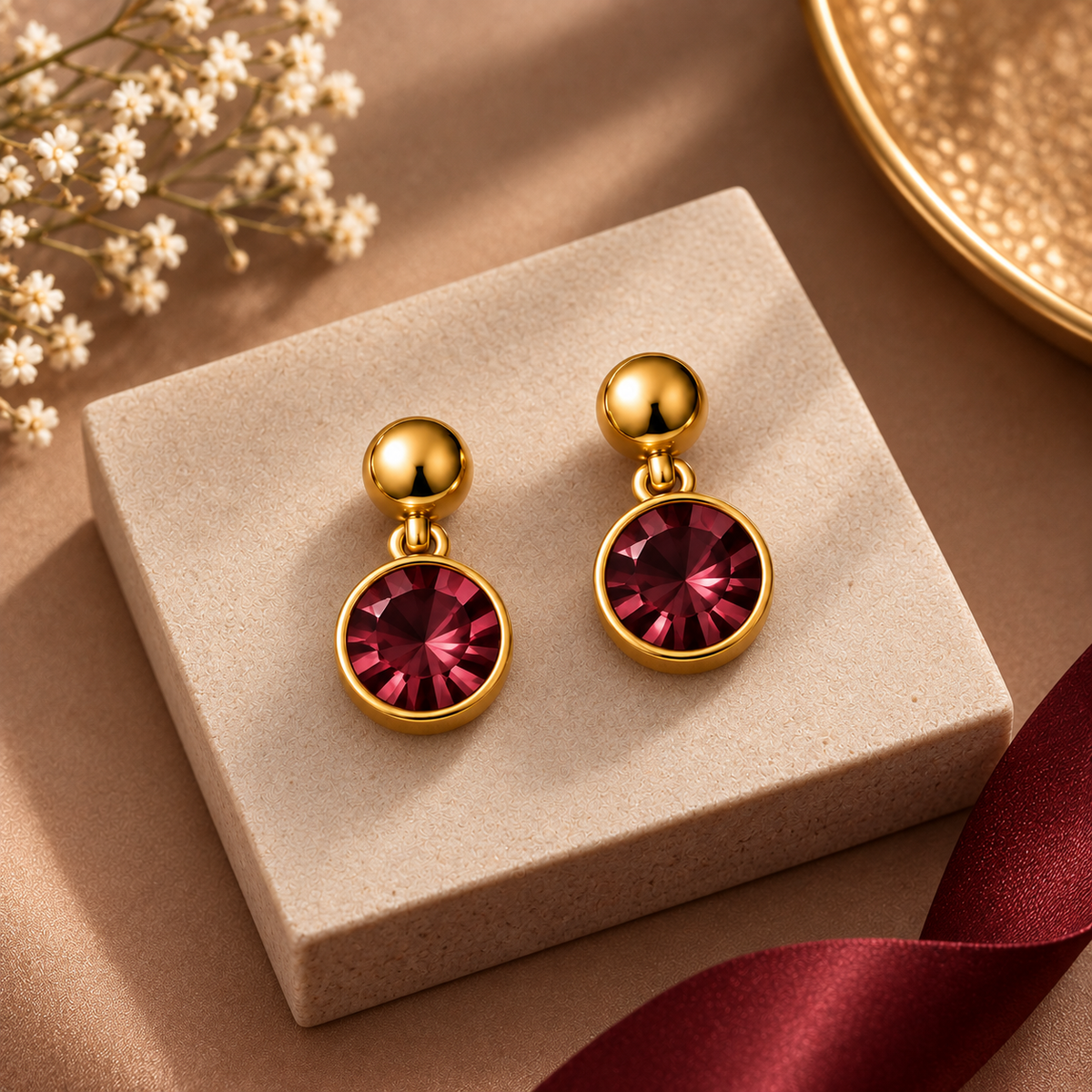 Celestique Edition Watch & Jewelry Set for Her - Burgundy