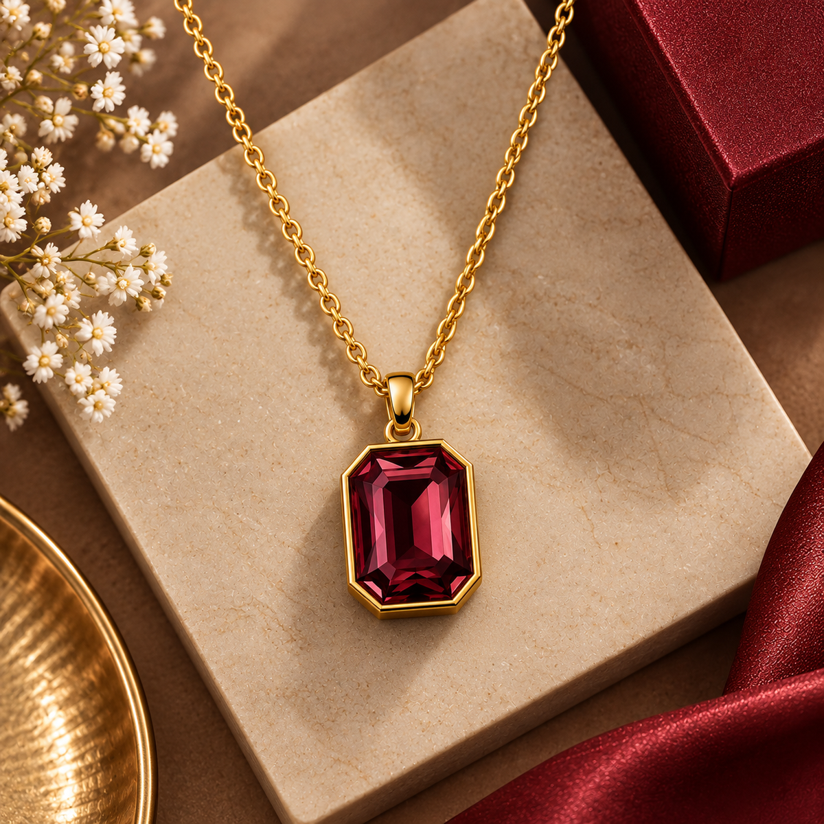 Celestique Edition Watch & Jewelry Set for Her - Burgundy
