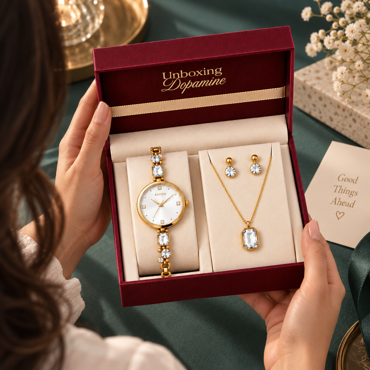 Celestique Edition Watch & Jewelry Set for Her - White