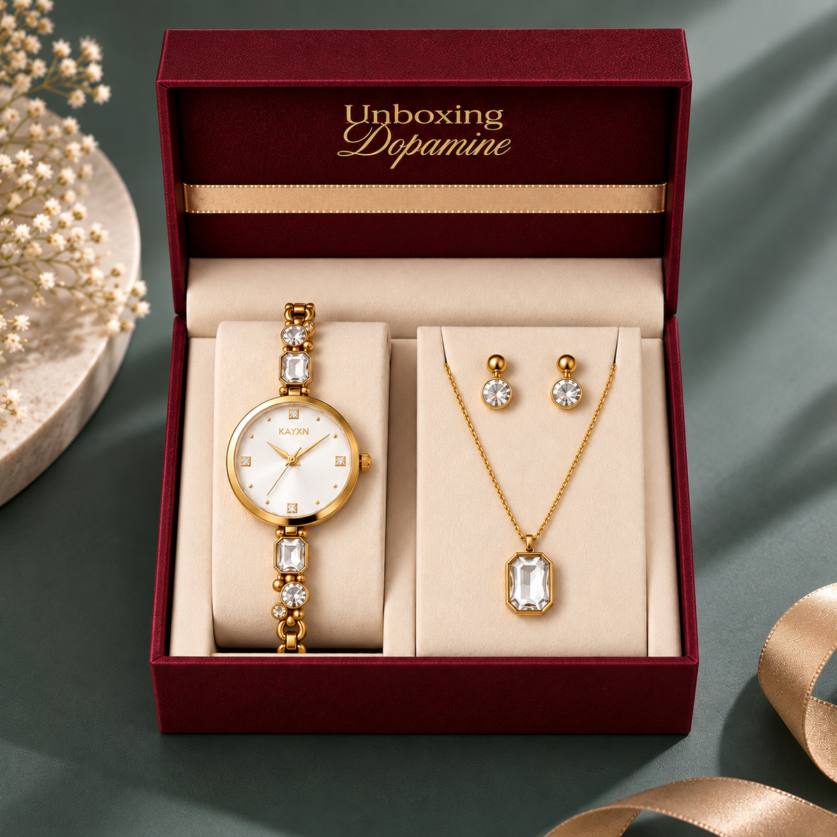 Celestique Edition Watch & Jewelry Set for Her - White