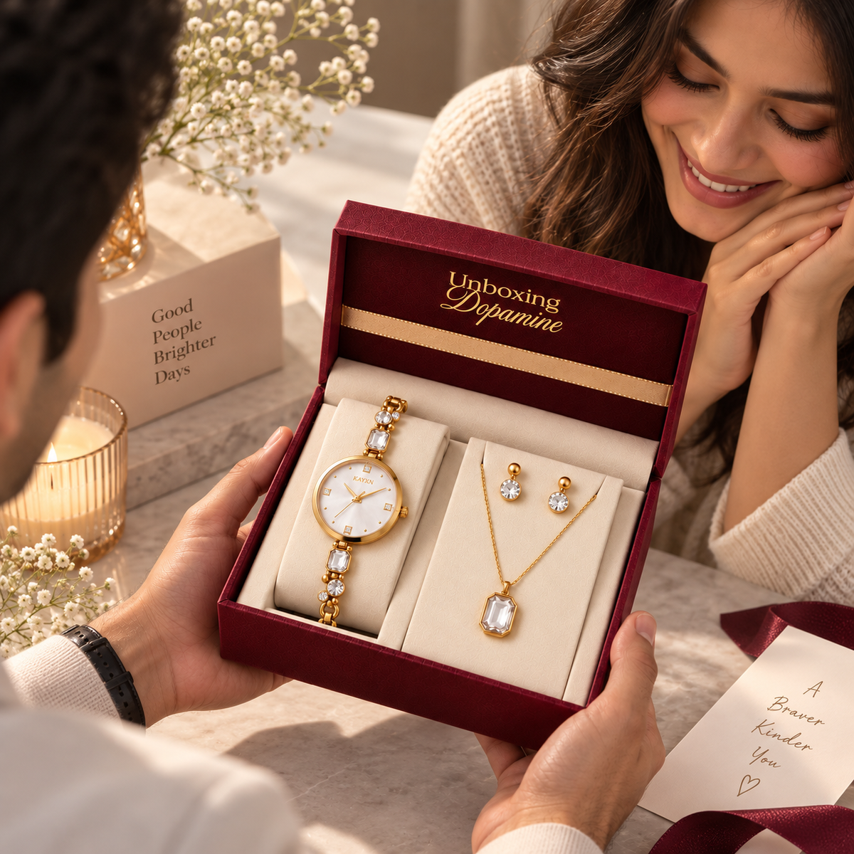 Celestique Edition Watch & Jewelry Set for Her - White