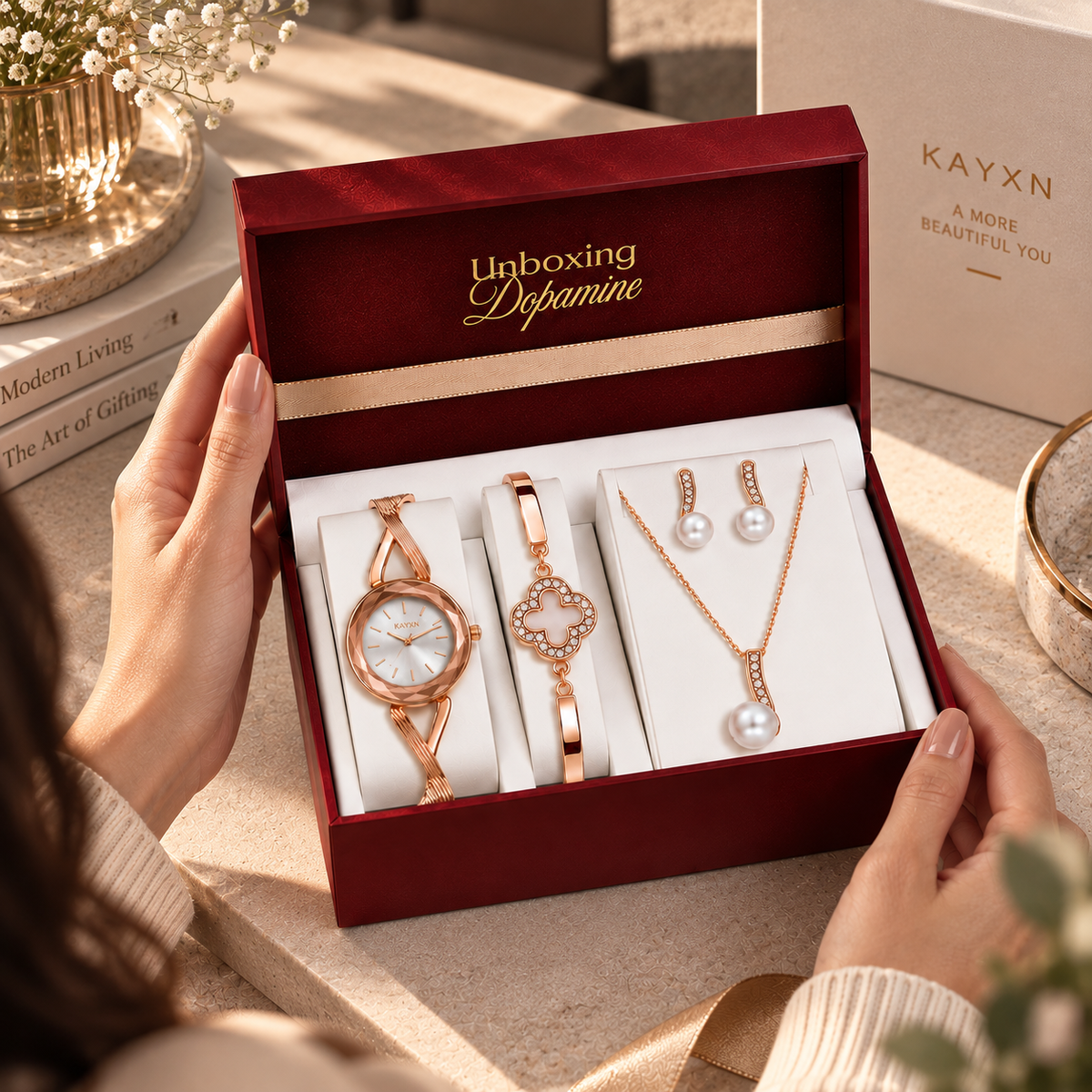 The Signature Edit Watch & Jewelry Set - White
