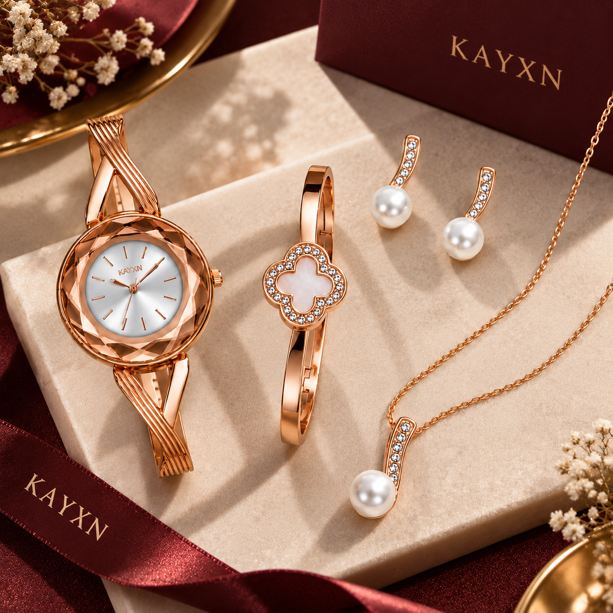 The Signature Edit Watch & Jewelry Set - White