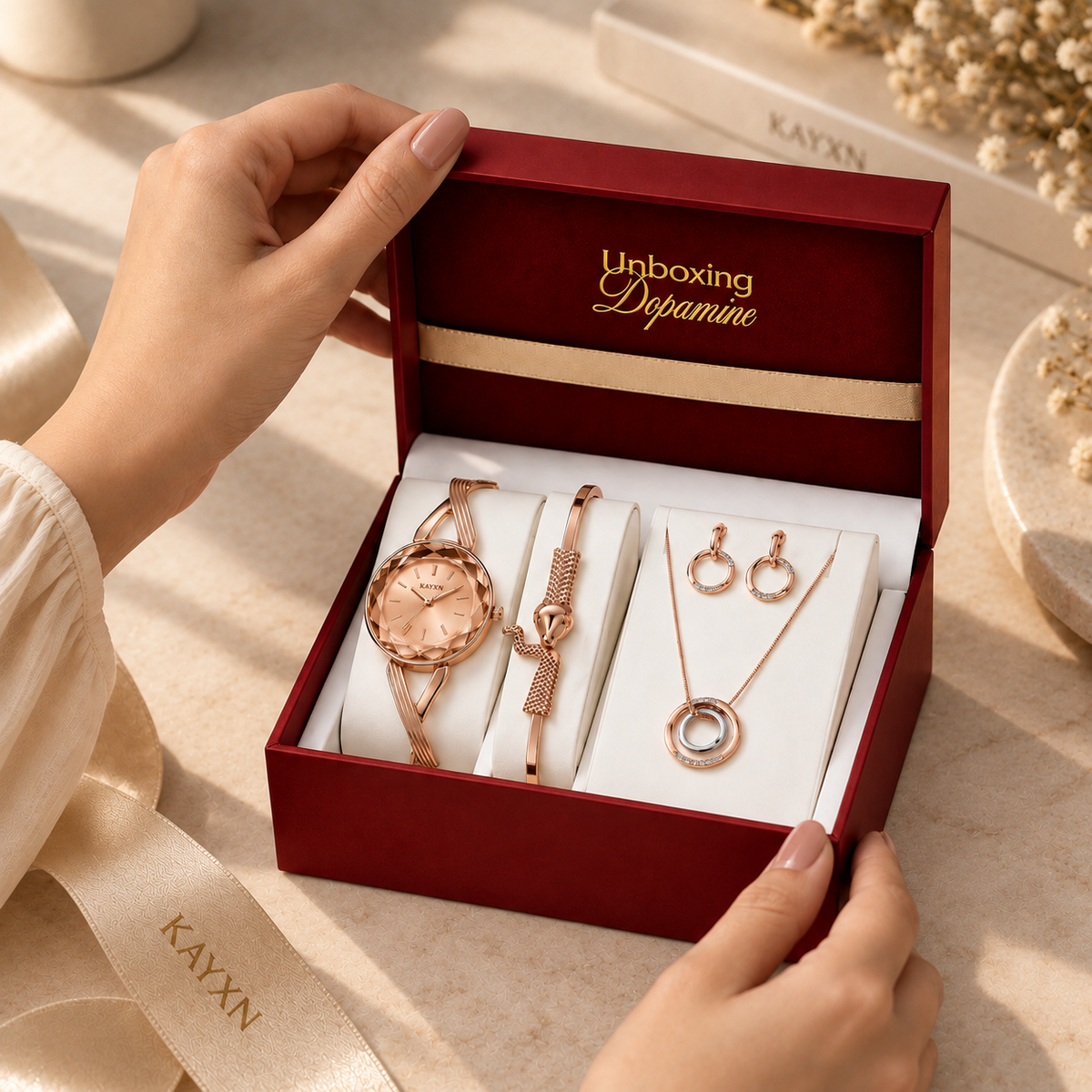 The Signature Edit Watch & Jewelry Set - Rose Gold