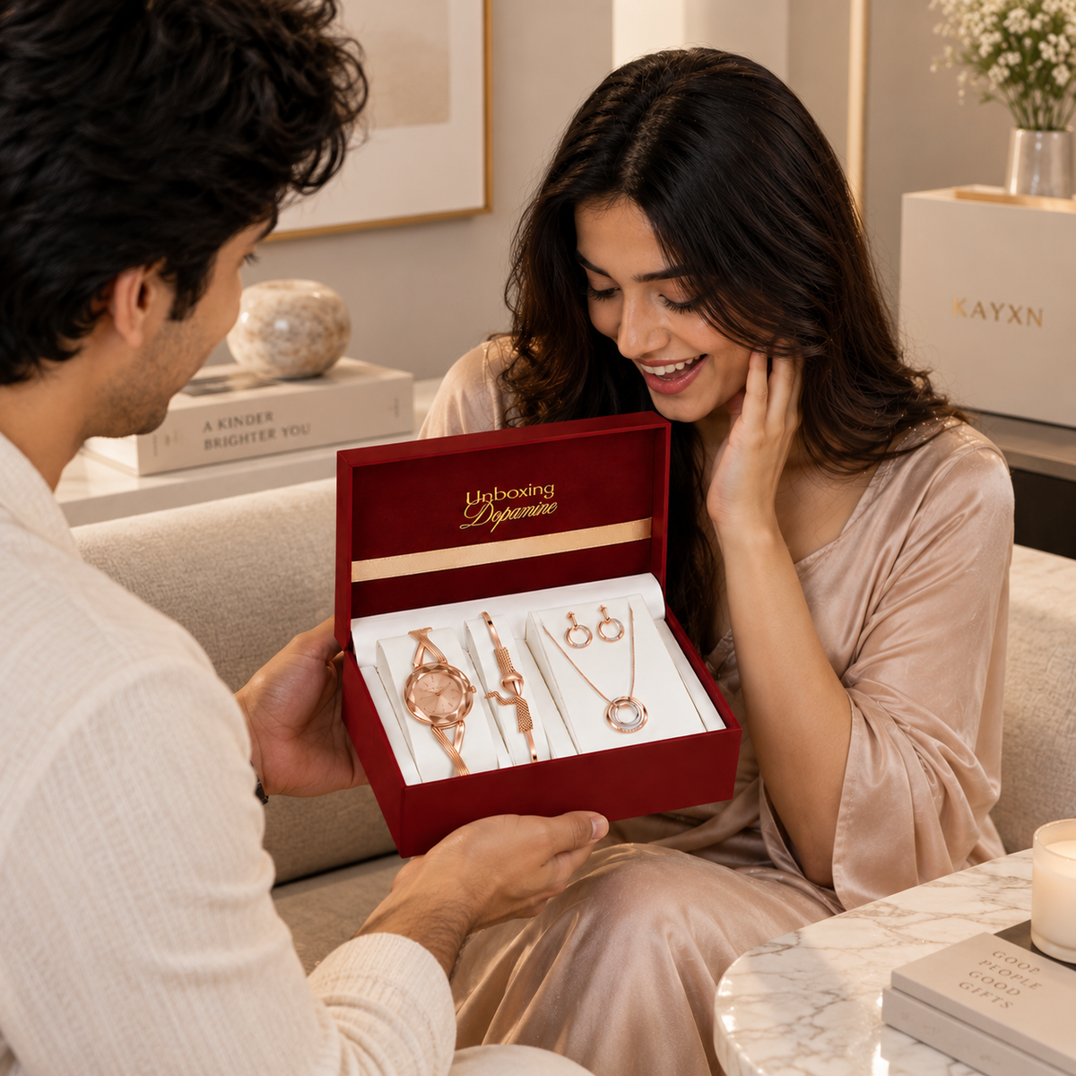 The Signature Edit Watch & Jewelry Set - Rose Gold