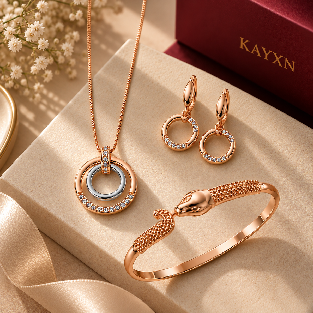 The Signature Edit Watch & Jewelry Set - Rose Gold