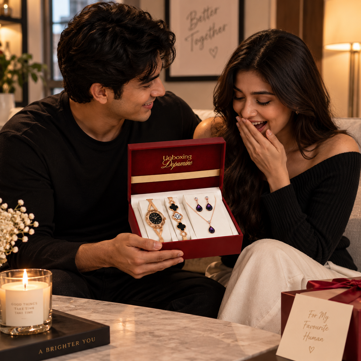 The Signature Edit Watch & Jewelry Set - Black