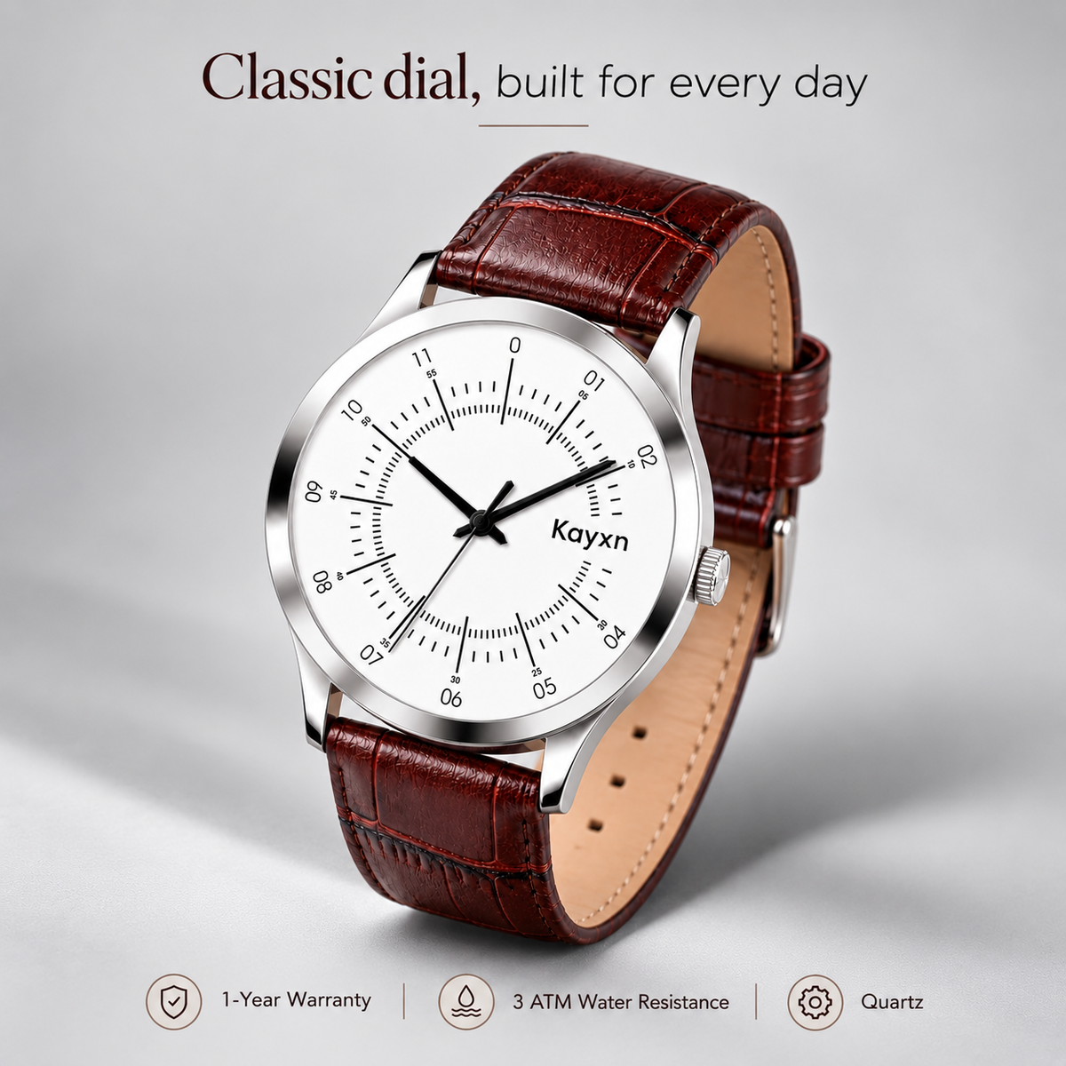 Evo Mark Classic Dial Analogue Wrist Watch For Men