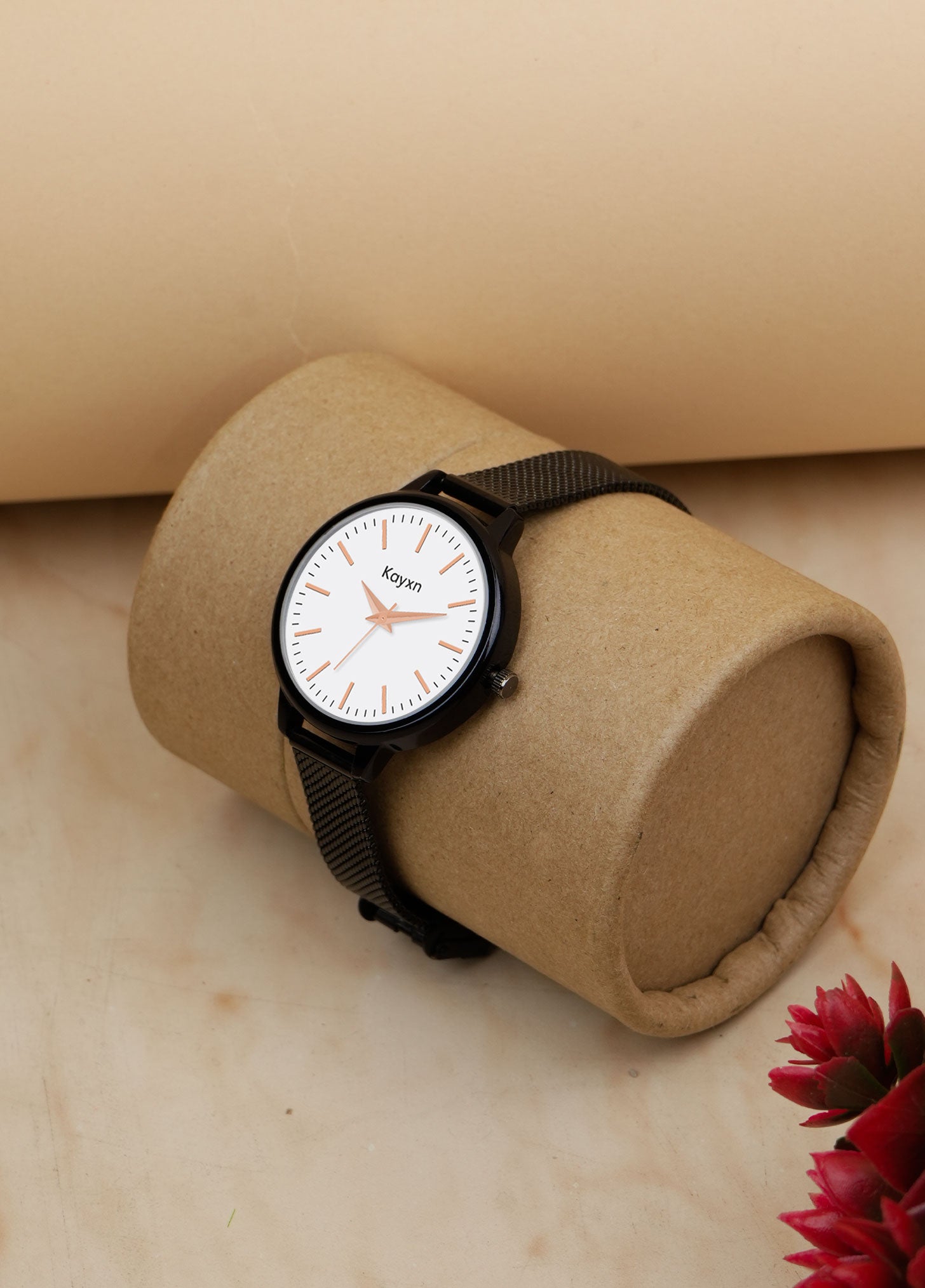Starlit Embellished Dial Analogue Wrist Watch For Women - Black