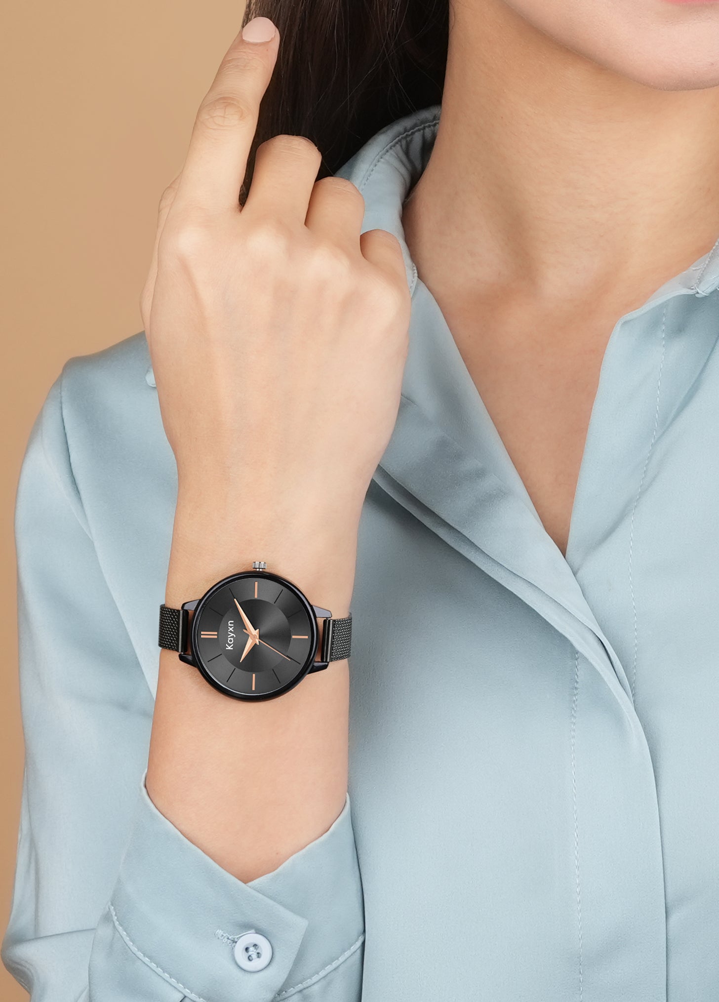 Eclipse Embellished Dial Analogue Watch For Women - Black