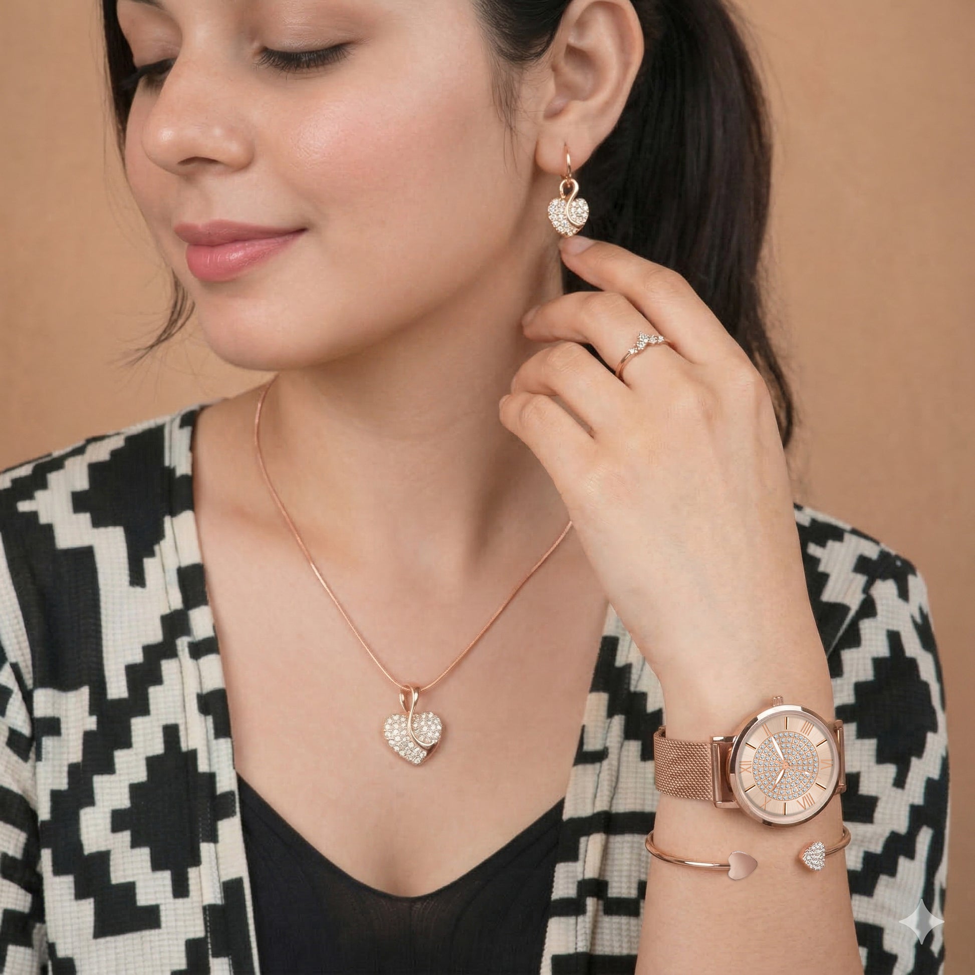 Cupid Glow Wrist Watch & Jewelry Set