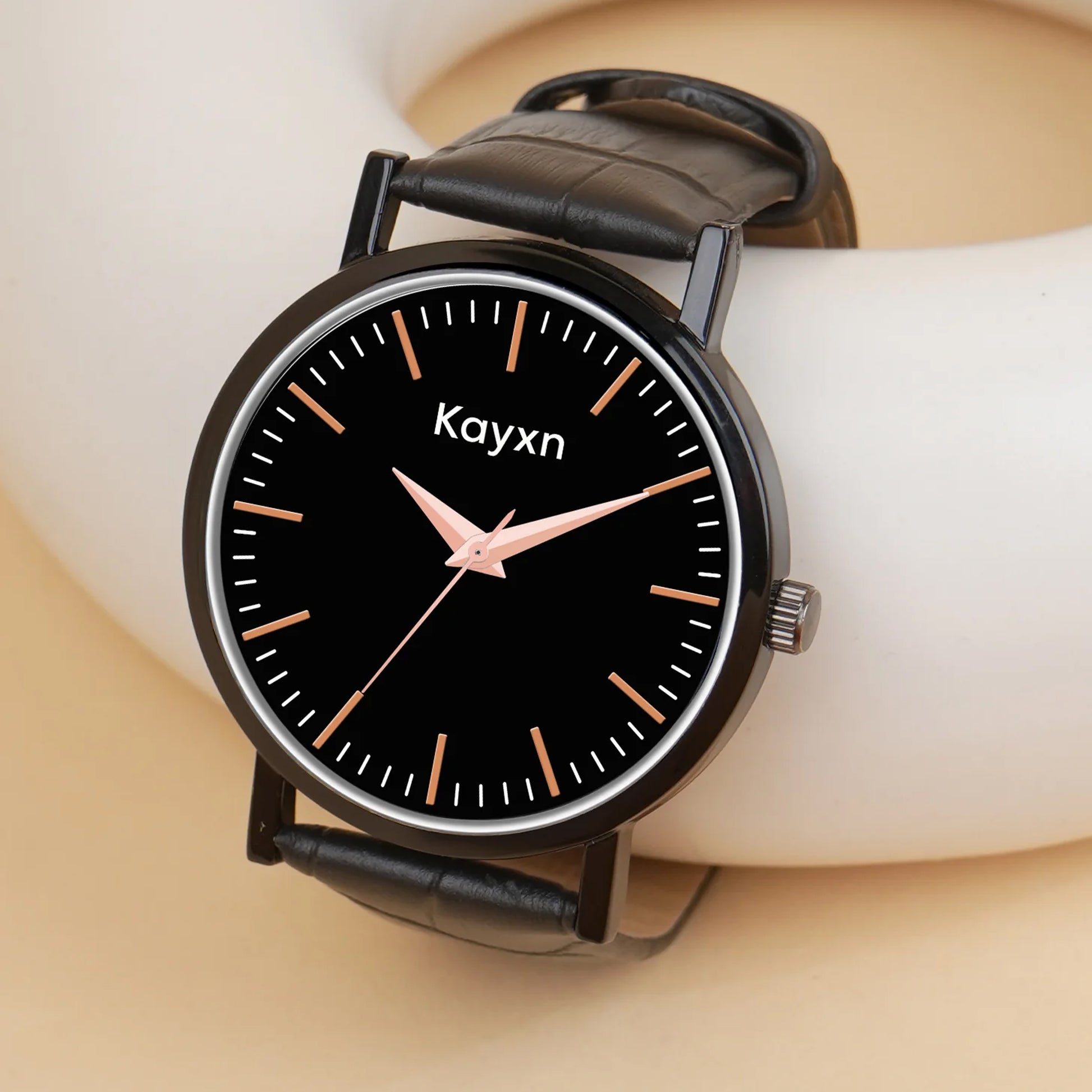 Lunaris Analogue Dial Leather Strap Watch For Men