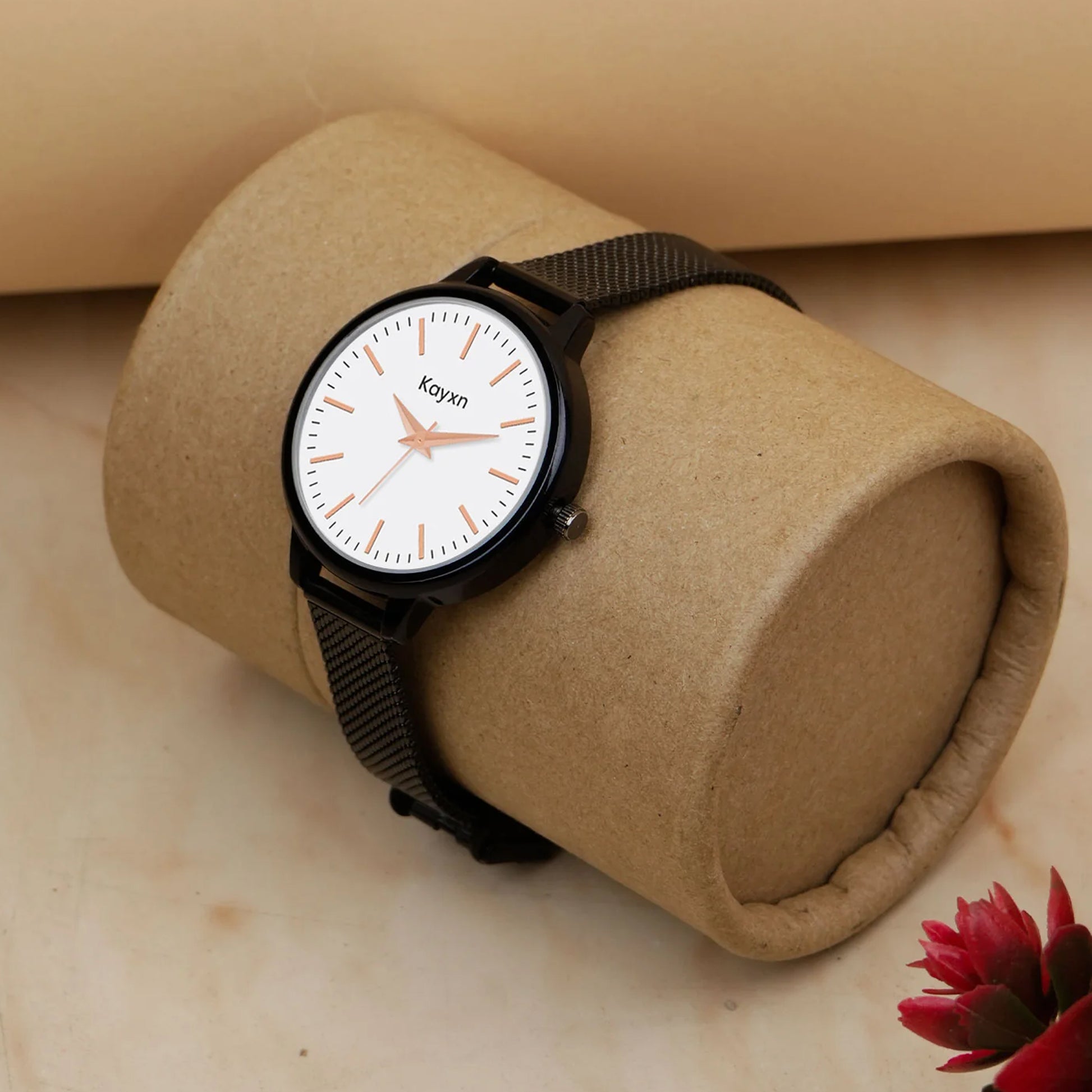 Starlit Embellished Dial Analogue Wrist Watch For Women - Black