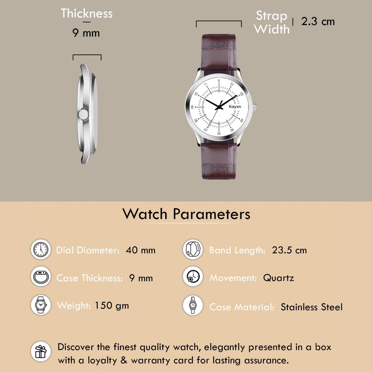 Evo Mark Classic Dial Analogue Wrist Watch For Men