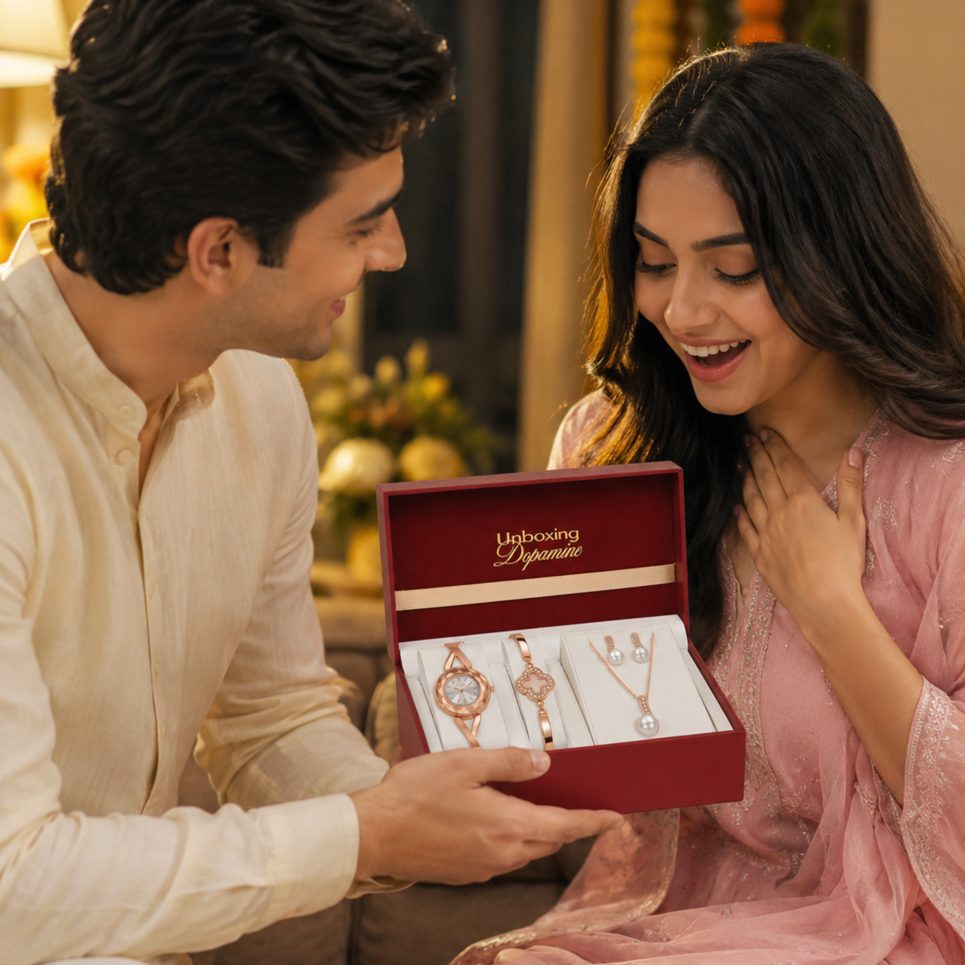 The Signature Edit Watch & Jewelry Set - White