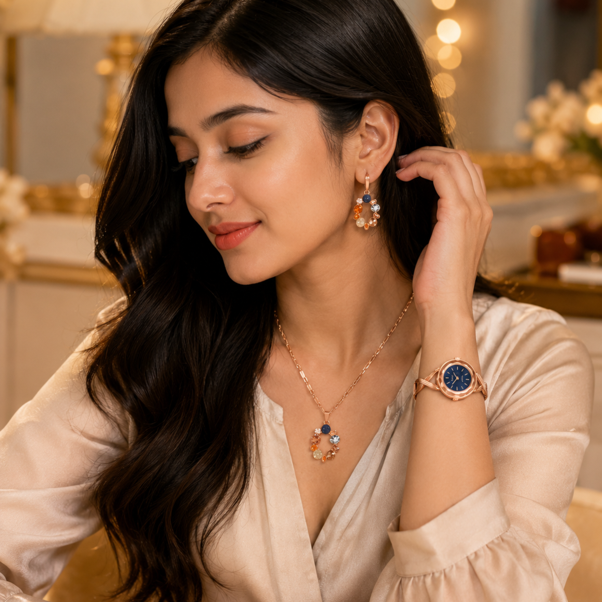 The Signature Edit Watch & Jewelry Set - Blue