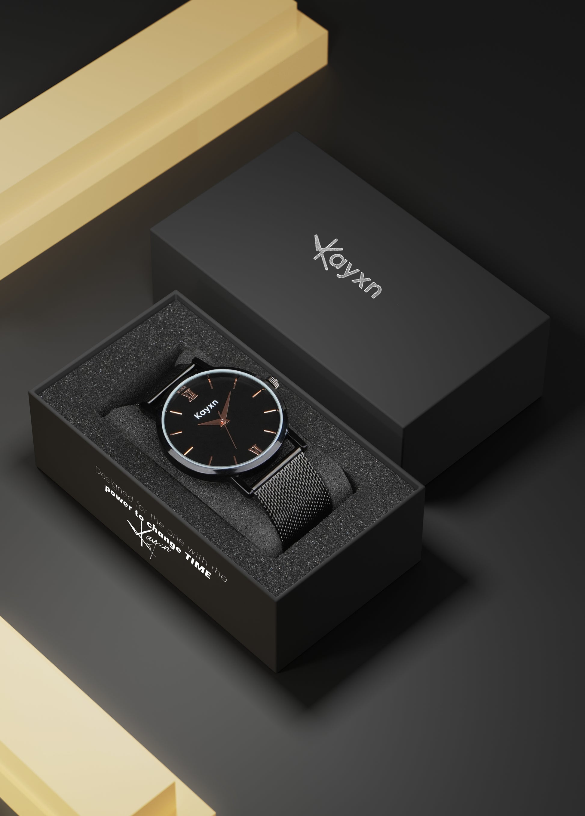 Velar Black Analogue Dial Mesh Strap Watch For Men