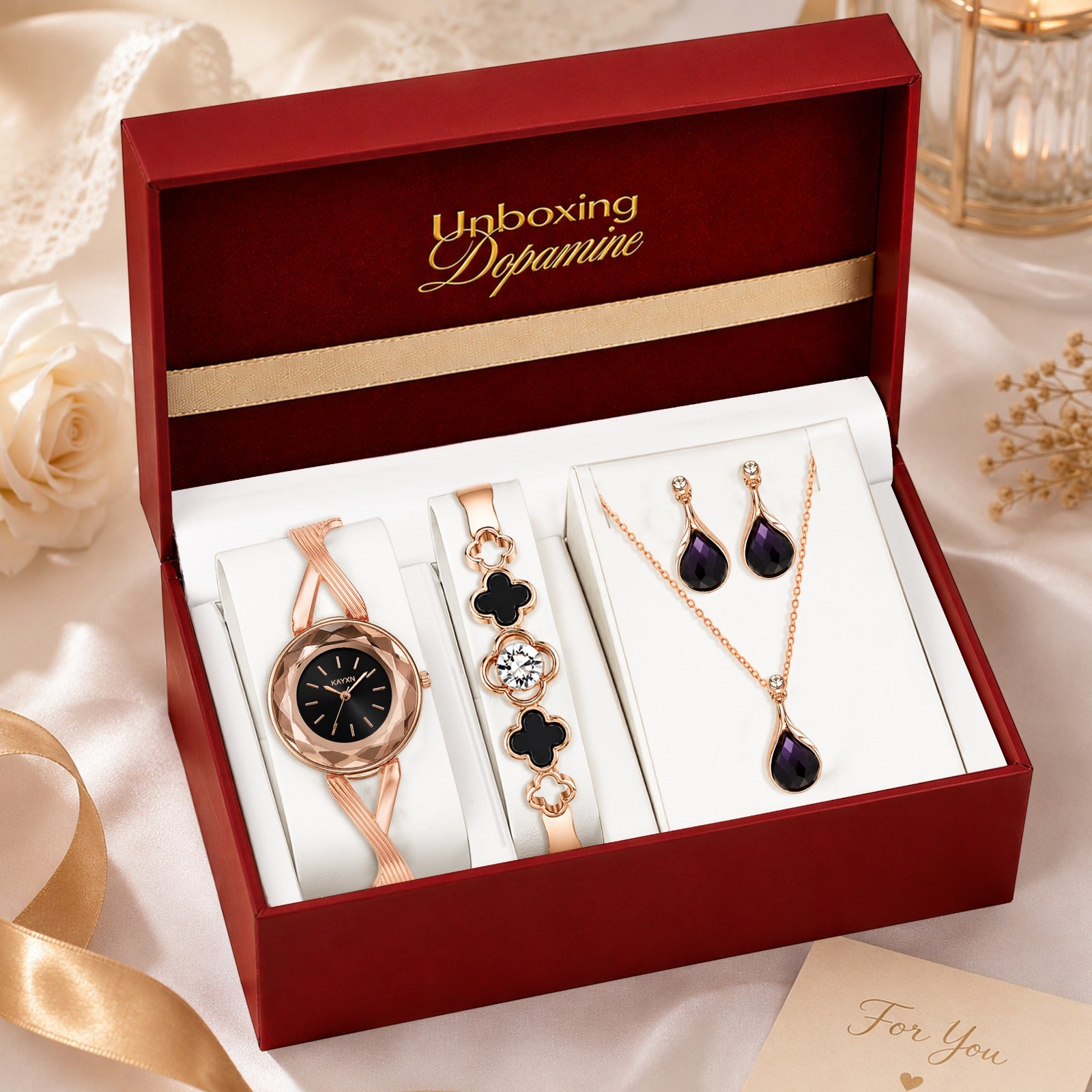 The Signature Edit Watch & Jewelry Set - Black
