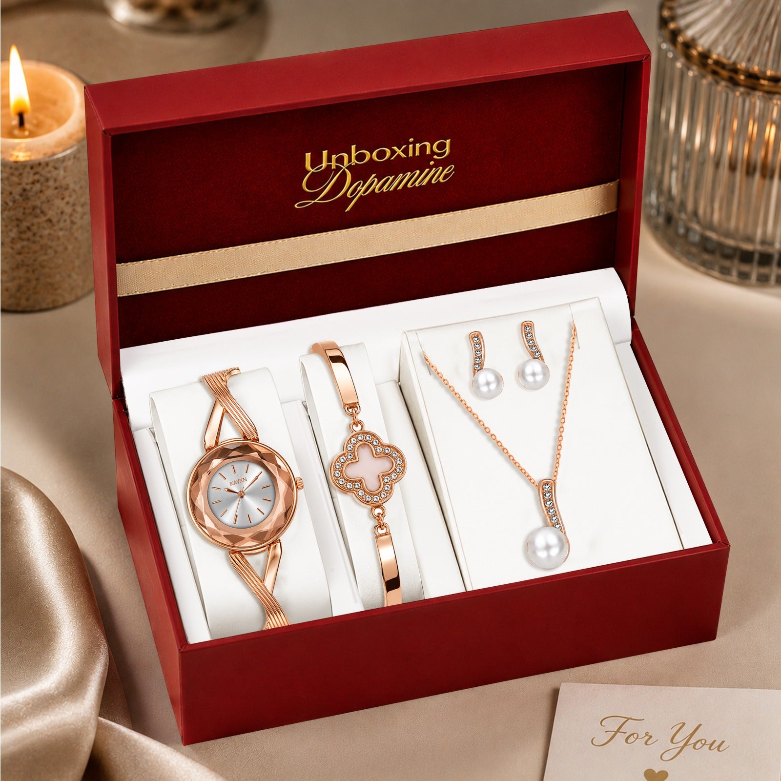 The Signature Edit Watch & Jewelry Set - White