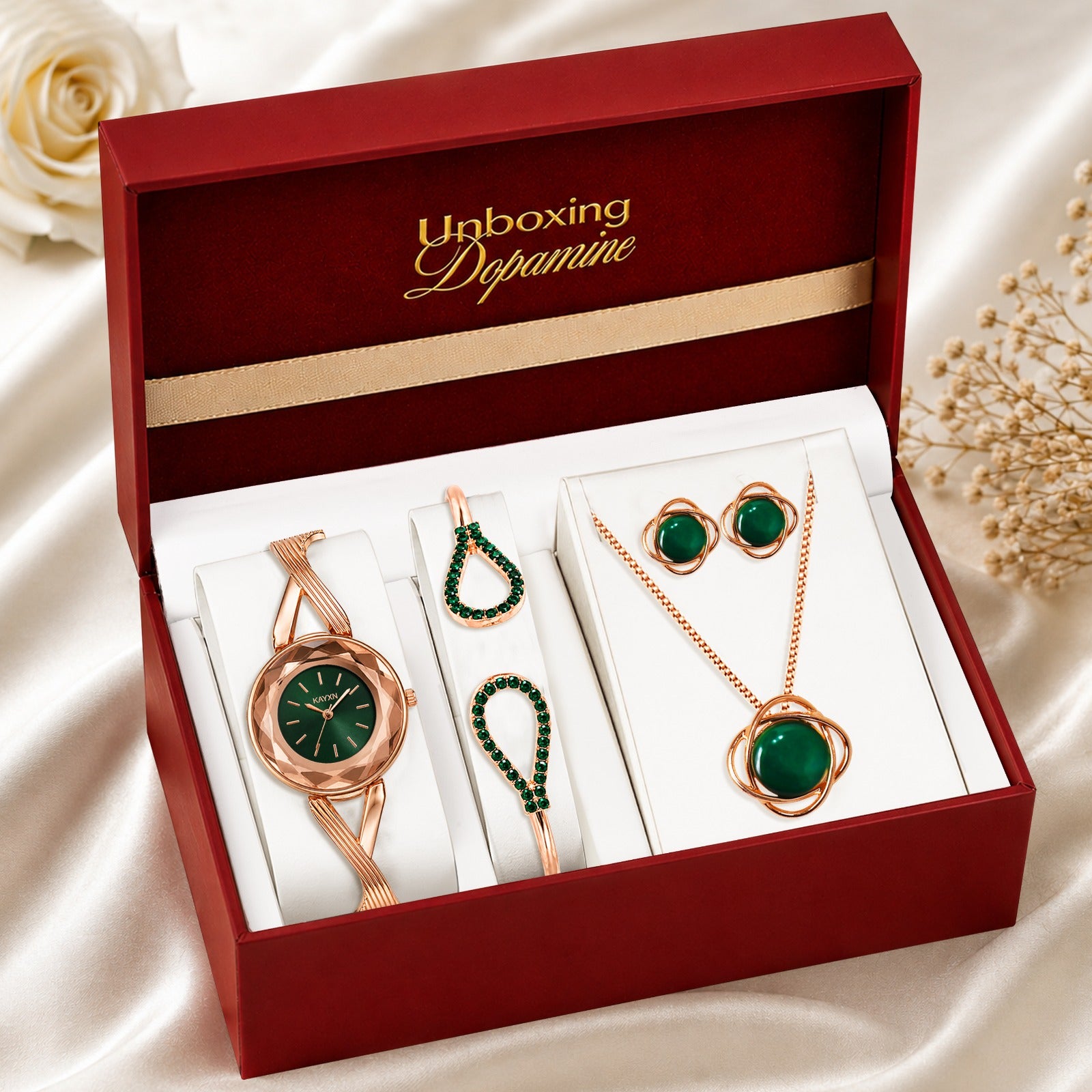 The Signature Edit Watch & Jewelry Set - Green