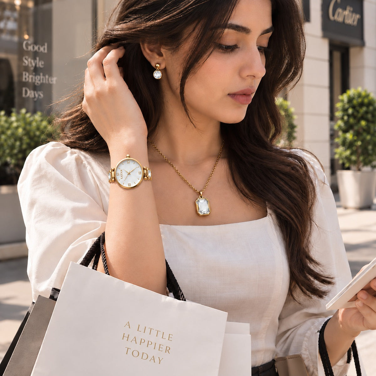 Celestique Edition Watch & Jewelry Set for Her - White