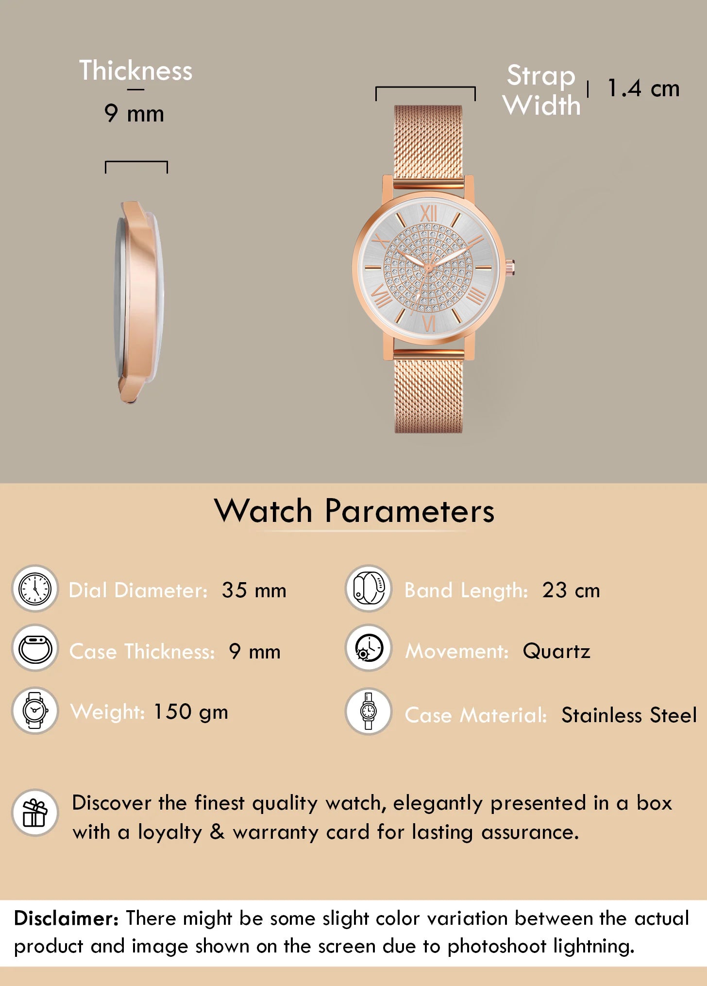 Aria Embellished Silver Dial Analogue Watch For Women
