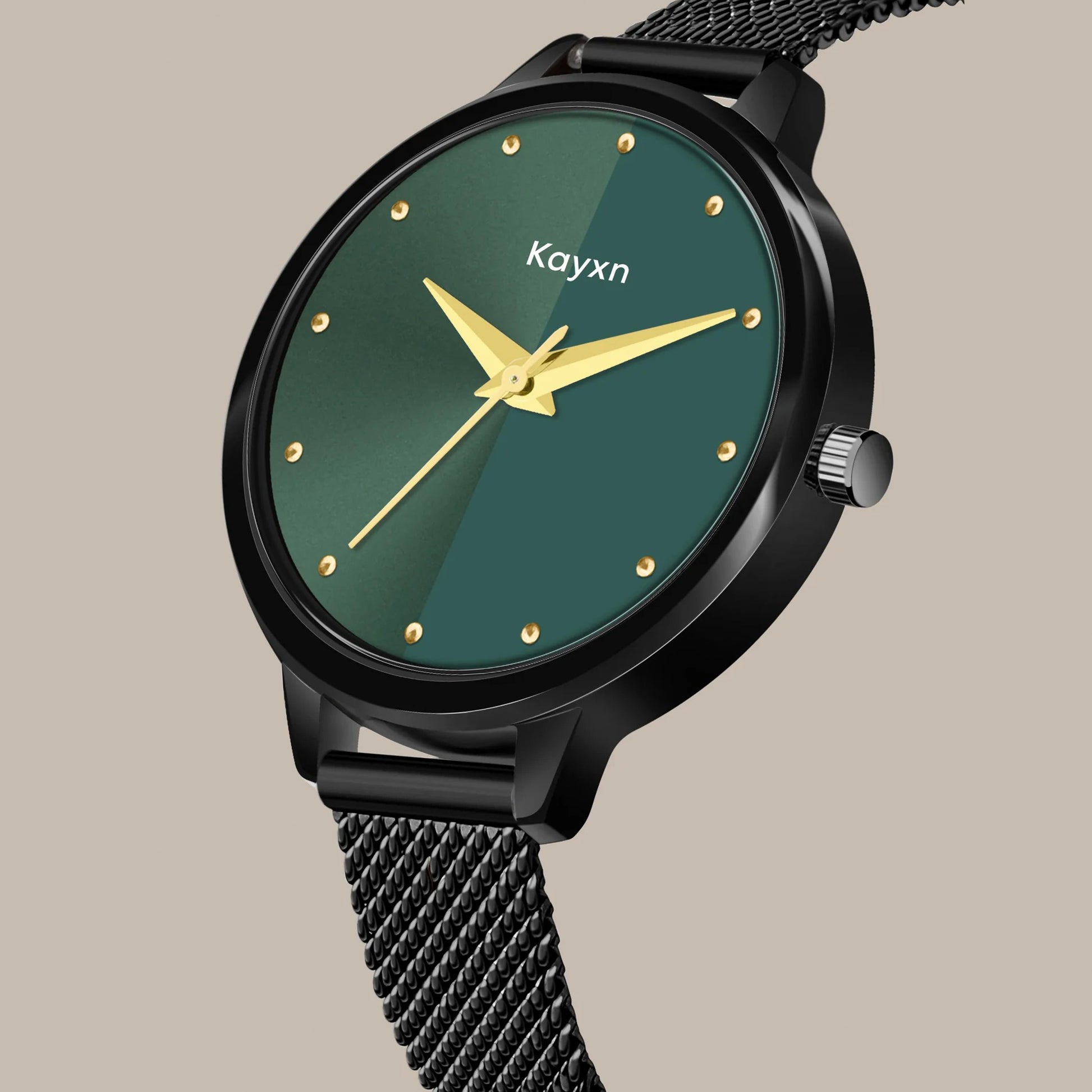 Jade Embellished Dial Analogue Watch For Women - Black